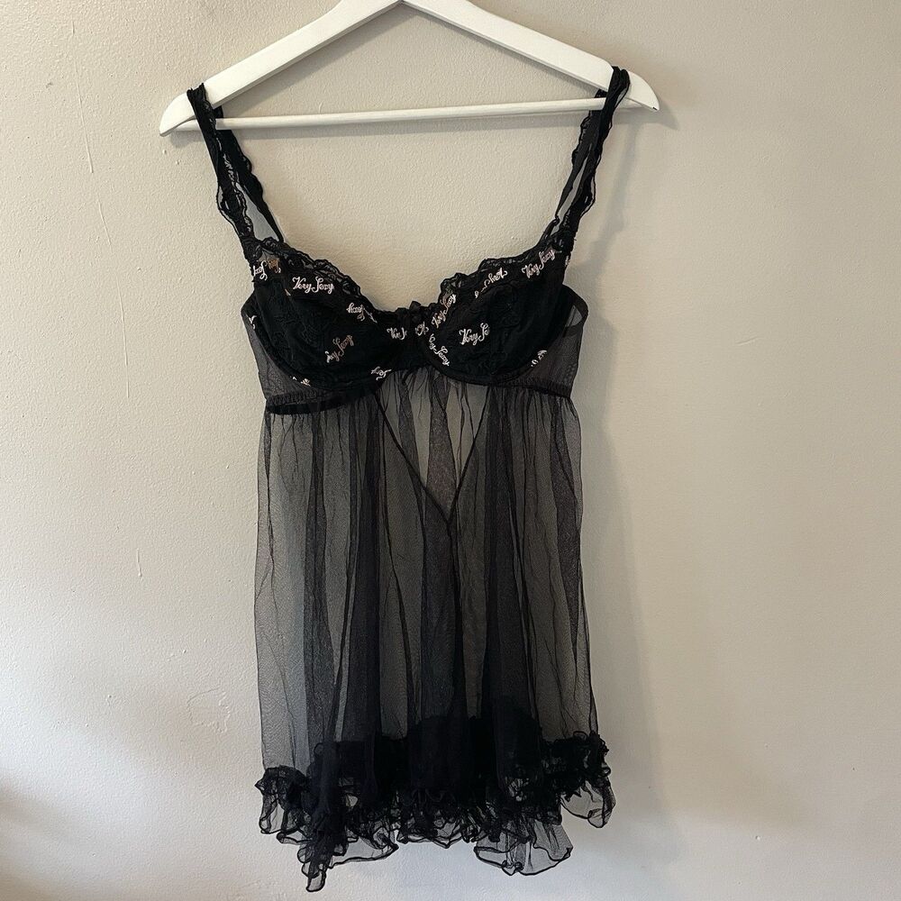 Y2K Victoria’s Secret Babydoll Nightie Dress Bra Sz 36C